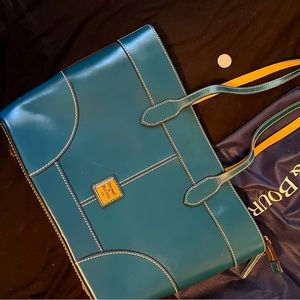 Dooney & Bourke Leather Tote in a beautiful French blue color.